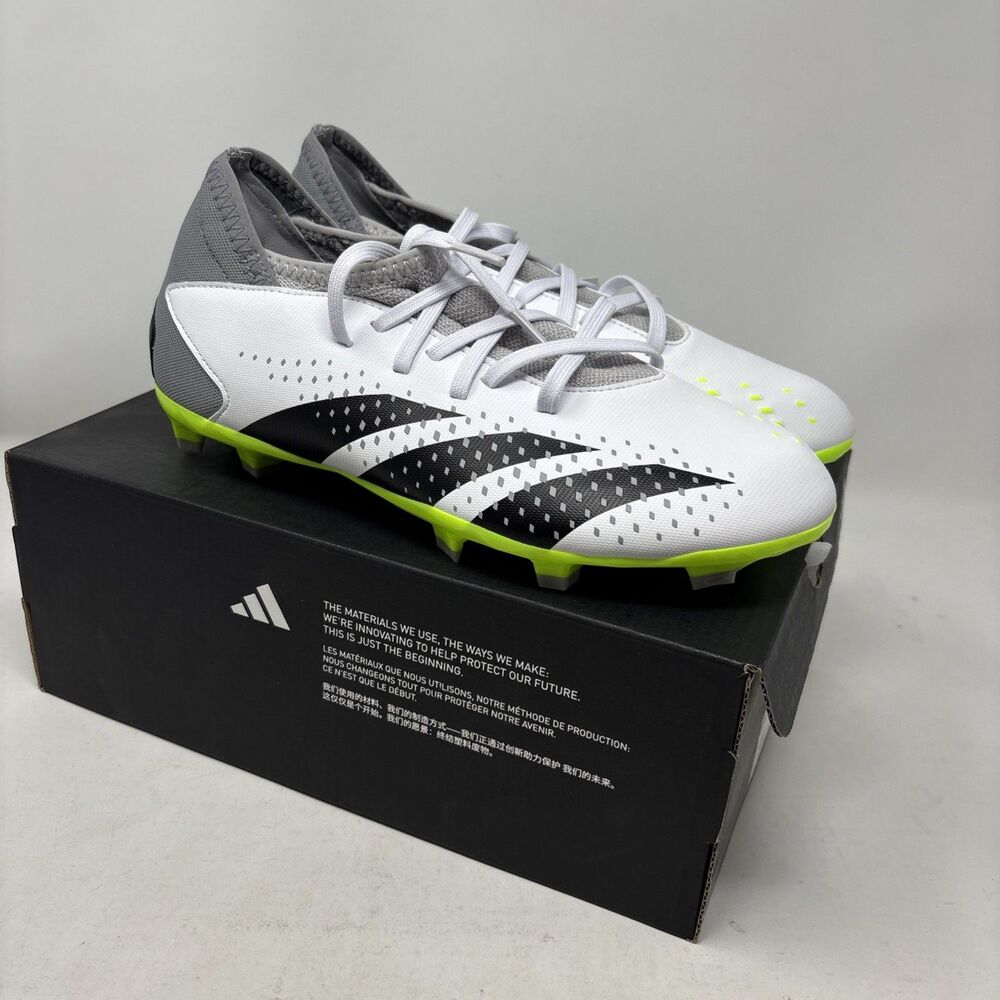 Adidas Predator Accuracy.3 FG J Soccer Cleats White Black IE9504 Youth Size 6